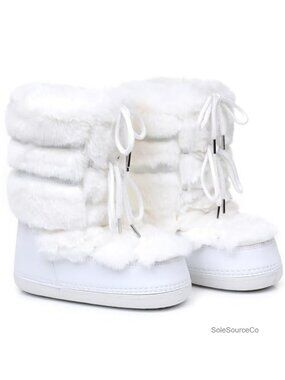 Faux Fur Snow Boots Mid-Calf Non-Slip Winter Furry Boots